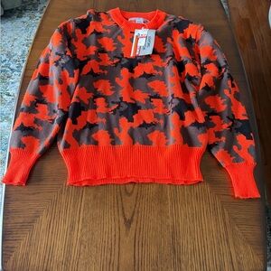 WINCHESTER Camouflage Orange Gray Black Acrylic Knit Sweater Men's Size M - NEW!